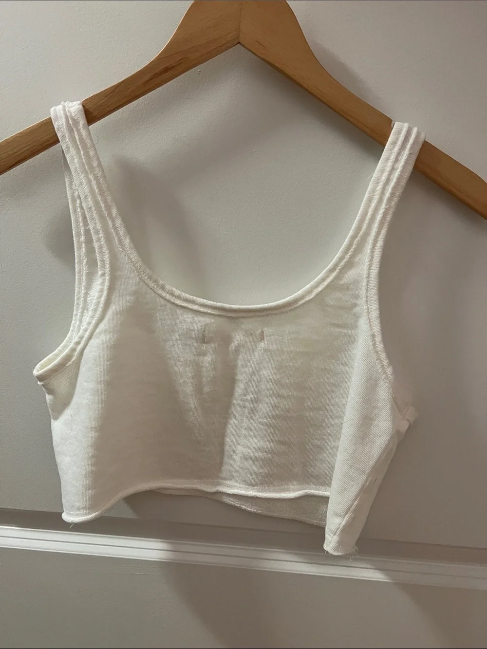 Free People Cream Raw-Hem Cropped Tank - Picture 3 of 3